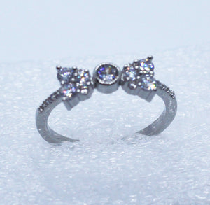 Womens Charm Ring | Charm Rings | Diamond Ribbon Ring | Diamond Bow Ring | Diamond Charm Ring | Diamond Ring for Girlfriend | Silver Ring