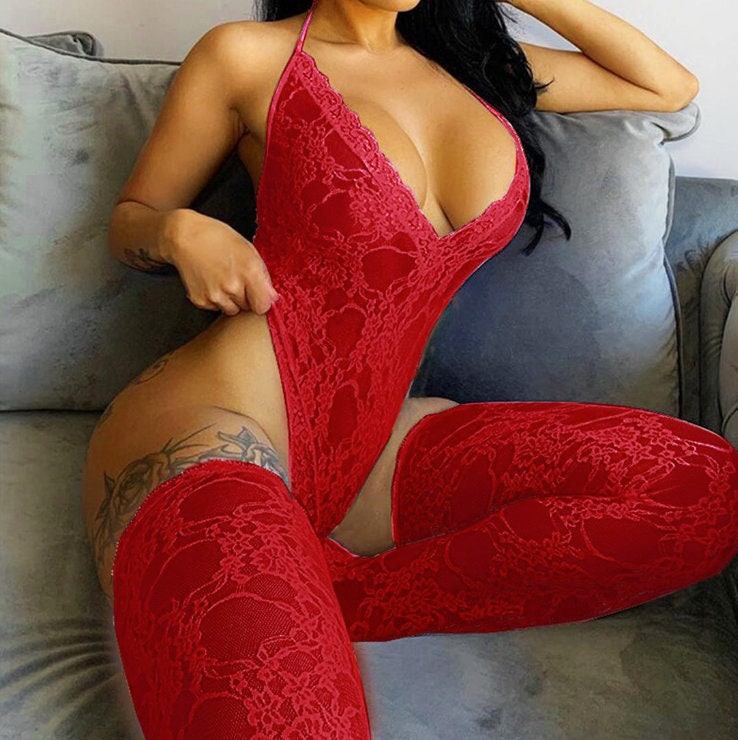 Bodysuit | Lace Bodysuit | Sexy Bodysuit | See Through Bodysuit | Womens Bodysuit | Sheer Bodysuit | High Waist Bodysuit | Lace Stockings