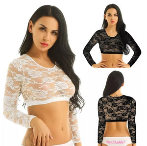 Womens Crop Top | See Through Crop Top | Sheer Crop Top | Sexy Crop Top | Sheer Bra | See Through Bra | Sexy Cami | Lace Crop Top | Lace Bra