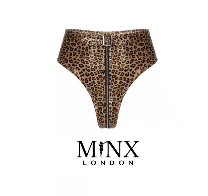 Leather Hot Pants | Leopard Print Shorts | Booty Shorts | Sexy Panties | High Waist Shorts | Leopard Print Panties | Leather Lingerie