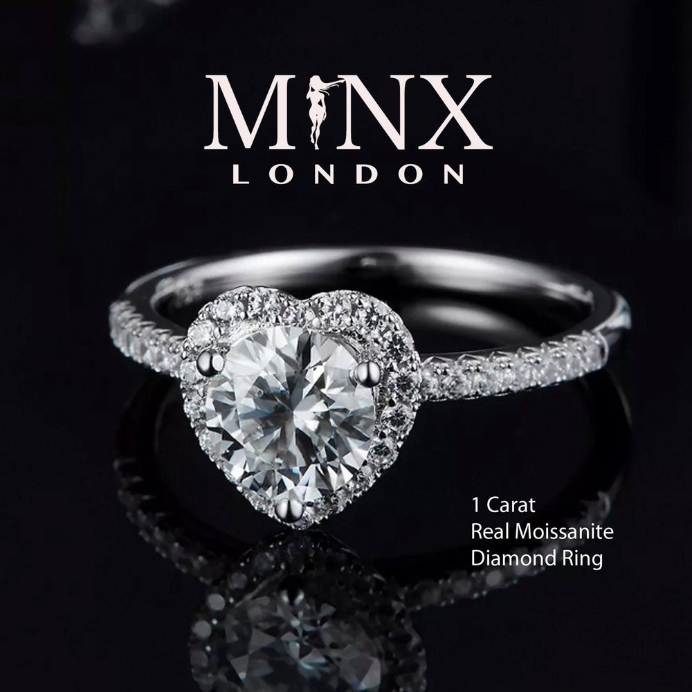 1ct | Womens Engagement Ring | Womens Wedding Ring | Moissanite Ring | Moissanite Engagement Rings | Heart Ring | Diamond Heat Ring | 1 ct