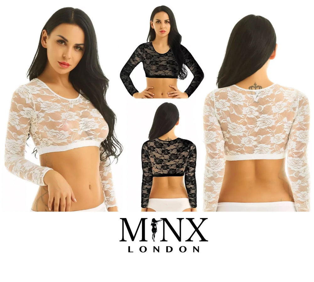 Womens Crop Top | See Through Crop Top | Sheer Crop Top | Sexy Crop Top | Sheer Bra | See Through Bra | Sexy Cami | Lace Crop Top | Lace Bra