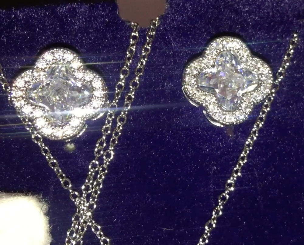 Clover Necklace | Four Leaf Clover Earrings | Clover Pendant | Diamond Clover Necklace | Clover Earrings | Four Leaf Clover Necklace