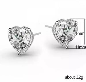 Diamond Earrings | Heart Earrings | Womens Earrings | Heart earrings with Diamonds | Heart Ear Studs | Womens Diamond Ear Studs | Ear Studs