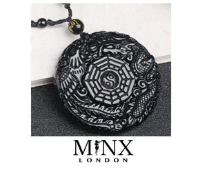 
            
                Load image into Gallery viewer, Yin and Yang Pendant | Feng Shui Necklace | Yin and Yang Necklace | Obsidian Necklace | Obsidian Pendant | Black Beaded Necklace | Yin Yang
            
        