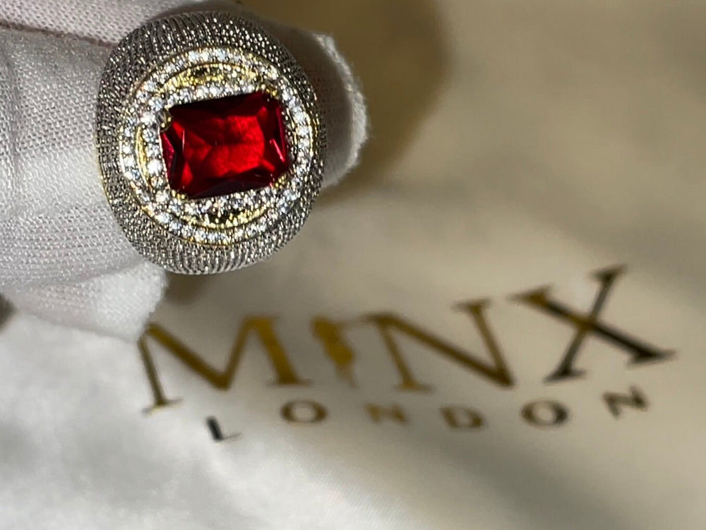 Big Iced Out Ring | Big Gold Diamond Ring | Ruby Ring | Ruby Diamond Ring | Ruby and Diamond Ring | Red Diamond Ring |  Iced Out Ring