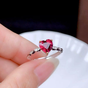 Heart Ring | Red Diamond Heart Ring | Heart Shape Ring | Diamond Heart Ring | Womens Red Diamond Ring | Engagement Ring | Red Diamond Ring