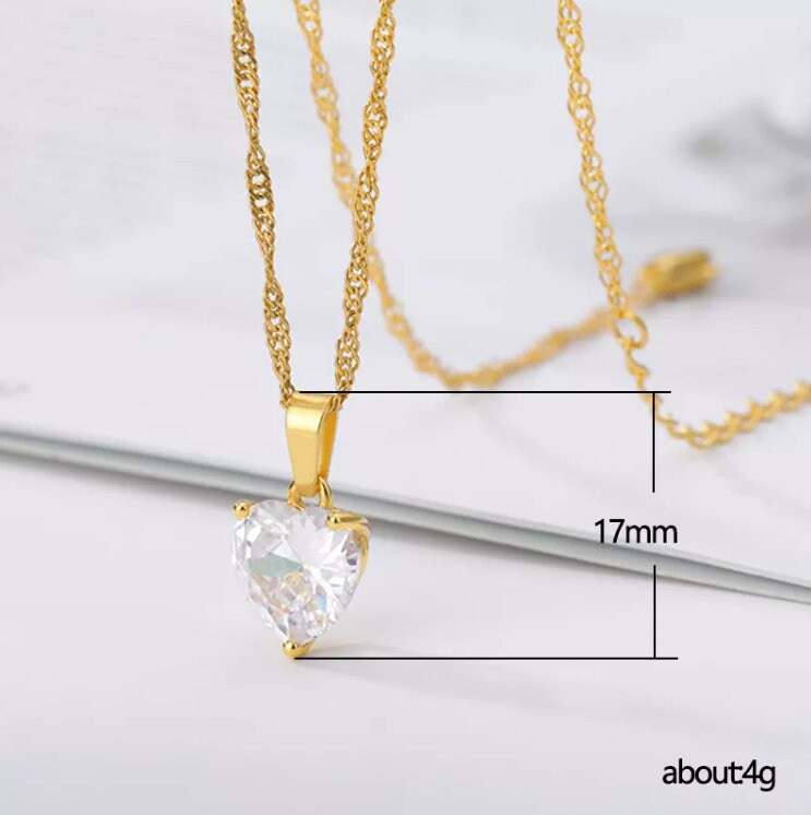 Diamond Heart Necklace | Womens Diamond Necklace | Gold Heart Necklace | Heart Pendant  | Heart Necklace Silver | Heart Pendants | Necklaces