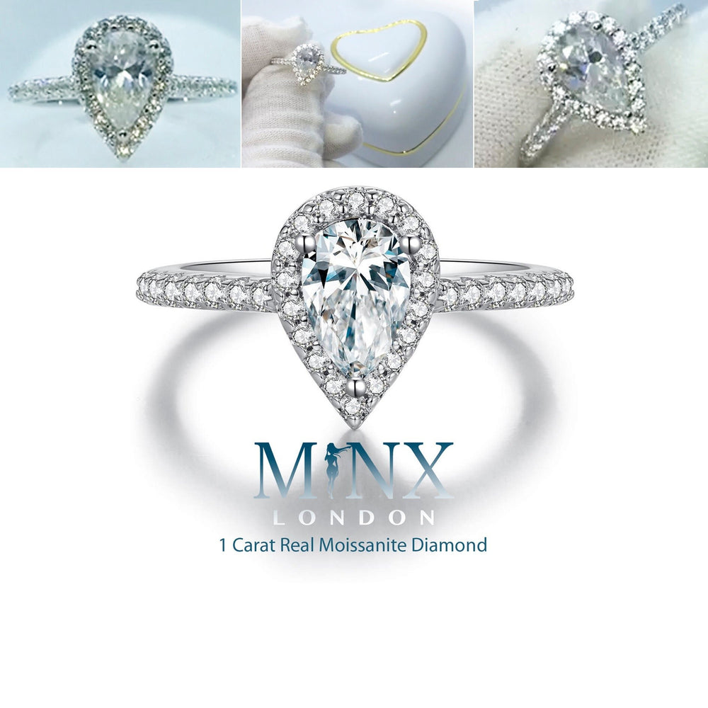 1ct | Engagement Ring | Teardrop Engagement Ring | Womens Wedding Ring | Moissanite Ring | Moissanite Engagement Ring | Pear Engagement Ring