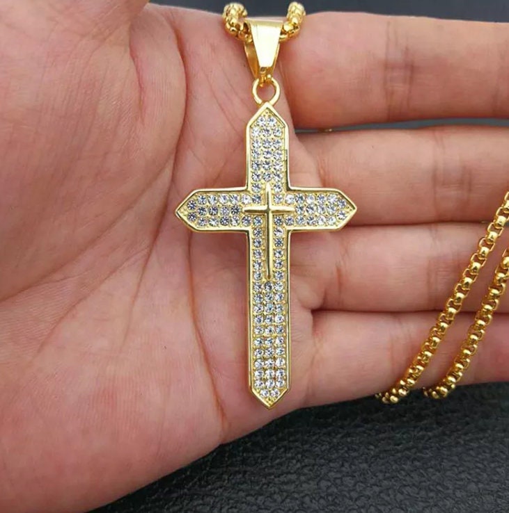 Cross Necklace | Cross necklace for Men | Cross Necklace Women | Cross Pendant and Necklace | Cross Chain for Men | Iced Out Cross Pendant