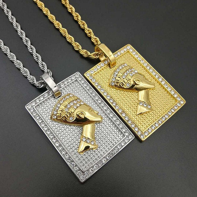 Nefertiti Pendant | Nefertiti Pendant | Nefertiti Necklace | Diamond Nefertiti Pendant | Egyptian Pendant | Egyptian Necklace