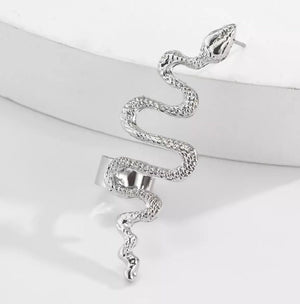 Snake Earrings | Cuff Earrings | Womens Snake Earrings | Gold Snake Earrings | Silver Snake Earrings | Big Earrings | Snake Earrings Cuff