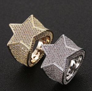 Iced out ring | Star Ring | Diamond Star Ring | Mens Iced Out Ring | Star Shaped ring | Star Rings | Iced Out Star Ring | Big Diamond Ring