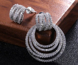 Diamond Hoop Earrings | Hoop Earrings | Womens Big Diamond Earrings | Silver Hoop Earrings with Diamonds | Rose Gold Hoop Earrings