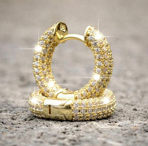 Iced Out Earrings | Diamond Earrings | Womens Earrings | Mens Diamond Earrings | Diamond Hoop Earrings | Mens Gold Diamond Earrings