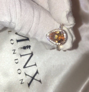 Rose Gold Rings | Rose Gold Ring | Rose Gold Engagement Rings | Tear Drop shaped Ring | Pear Shape Ring | Rose Gold Halo Ring | Halo Rings