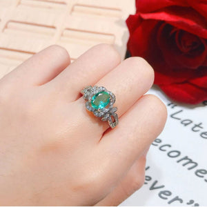 Aquamarine Ring | Aquamarine Diamond Ring | Aquamarine with Diamond Ring |  Green Diamond Ring | Blue Diamond Ring | Turquoise Ring