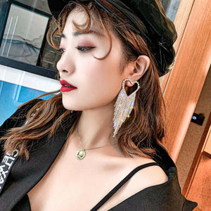 Diamond Heart Earrings | Heart Earrings | Womens Earrings | Heart earrings with Diamonds | Iced Out Earrings | Diamond Hoop Earrings