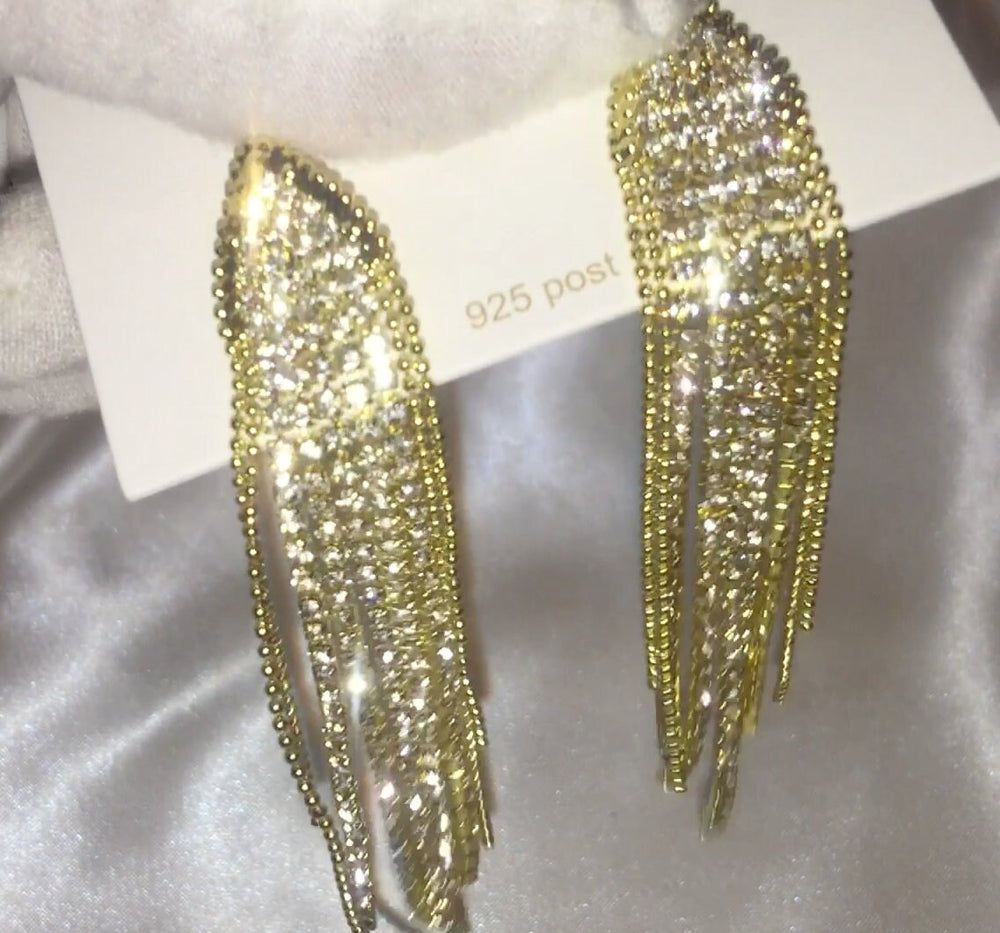 Diamond Tassel Earrings | Diamond Earrings | Dangle Earrings |  Chandelier Earrings |Womens Dangle Earrings | Earrings | Tassel Earrings
