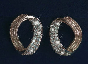 Diamond Hoop Earrings | Hoop Earrings | Womens Diamond Earrings | Silver Hoop Earrings with Diamonds | Rose Gold Hoop Earrings | Earrings
