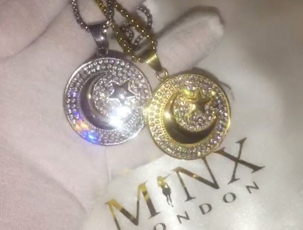 Islam Pendant | Crescent Moon Necklace | Star Pendant | Diamond Moon Pendant | Muslim Pendant | Islam Necklaces |  Islam Gift | Muslim Gift