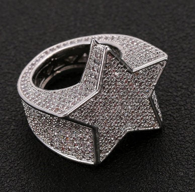 Iced out ring | Star Ring | Diamond Star Rings