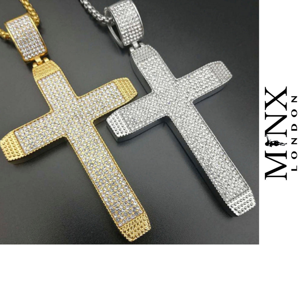 Large diamond cross pendant necklace 14KT white gold diamond cross pendant  For Sale at 1stDibs | big cross necklace, big cross pendant