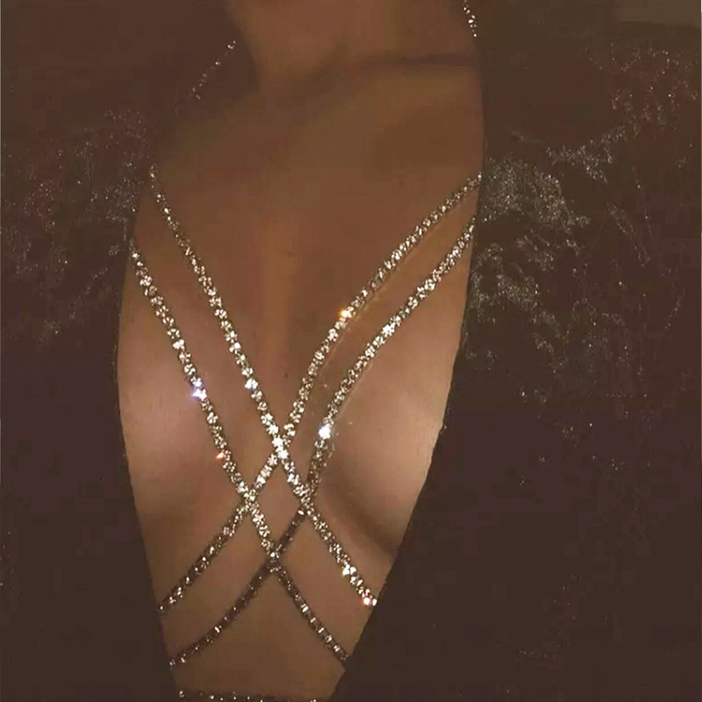 Body Chain | Body Jewelry | Diamond Bra | Nipple Chain | Diamond Bikini | Burlesque Clothing | Festival Outfit | Body Jewellery | sexy bra