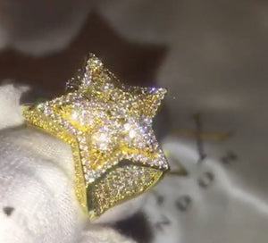 Iced Out Star Ring | Hip Hop Star Rings
