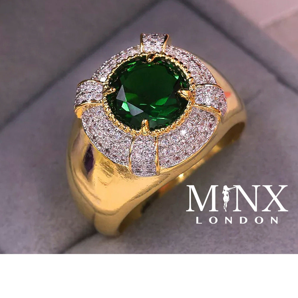 Green Diamond Ring | Emerald Green Diamond Ring | Iced Out Ring | Green Engagement Ring | Mens Green Diamond Ring | Big Diamond Ring
