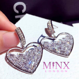 
            
                Load image into Gallery viewer, Heart Earrings | Womens Earrings | Diamond Earrings | Heart earrings with Diamonds | Iced Out Earrings | Womens Diamond Earrings | Earrings
            
        