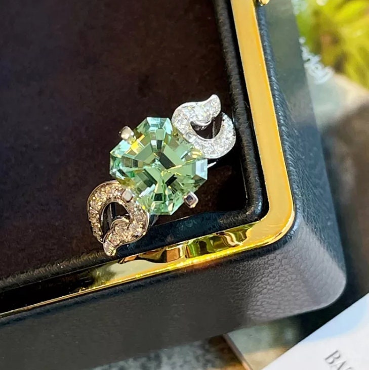 
            
                Load image into Gallery viewer, Green Diamond Ring | Green Amethyst Ring
            
        