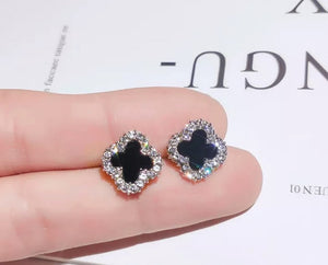 Clover Earrings | Womens Earrings | Diamond Earrings | Diamond Ear Studs | Flower Earrings | Womens Diamond Earrings | Clover Ear Studs