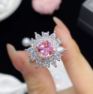 
            
                Load image into Gallery viewer, Pink Diamond Ring | Pink Diamond Engagement Ring | Flower Shape Ring
            
        