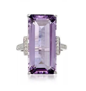 Emerald Ring | Purple Diamond Ring | Purple Diamond Engagement Ring | Purple Emerald Ring | Violet Emerald Ring | Rectangle Diamond Ring