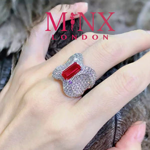 Red Diamond Ring | Womens Red Diamond Ring | Womens Ring | Ruby Emerald Ring | Womens Big Diamond Ring | Fashion Ring | Statement Ring