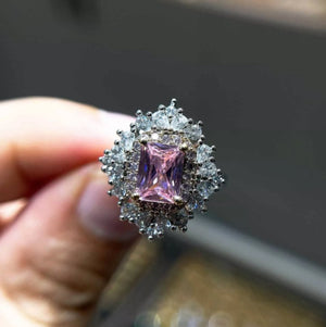 Pink Gemstone Ring | Pink Diamond Ring | Pink Diamond Engagement Ring | Womens Pink Diamond Ring | Promise Ring | Womens Engagement Ring