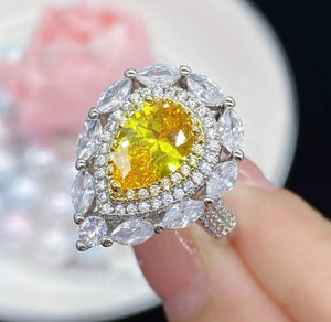 
            
                Load image into Gallery viewer, Yellow Diamond Ring | Yellow Diamond Engagement Rings | Canary Yellow Diamond Ring | Pear Shape Ring | Pear Engagement Ring | Teardrop Ring
            
        