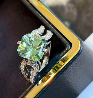 
            
                Load image into Gallery viewer, Green Diamond Ring | Green Amethyst Ring
            
        