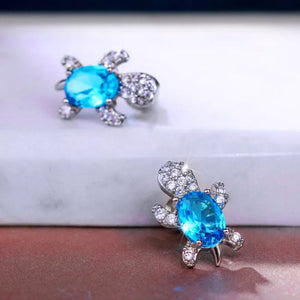 Diamond Earrings | Womens Earrings | Diamond Ear Studs | Womens Stud Earrings | Aquamarine Earrings | Blue Diamond Earrings | Mens Ear Studs