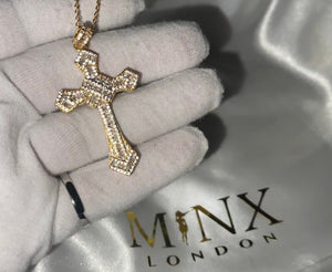 Gold Cross Pendant | Cross Pendant | Mens Cross Necklace | Gold Cross Necklace | Cross Pendant and Necklace | Iced Out Cross Pendant