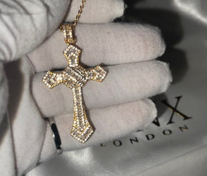 Gold Cross Pendant | Cross Pendant | Mens Cross Necklace | Gold Cross Necklace | Cross Pendant and Necklace | Iced Out Cross Pendant