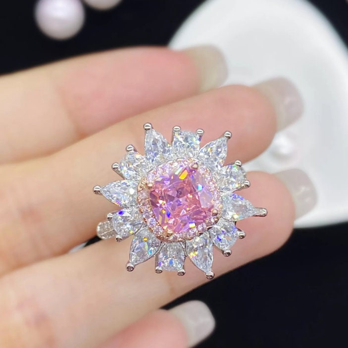 Pink Diamond Ring | Pink Diamond Engagement Ring | Flower Shape Ring