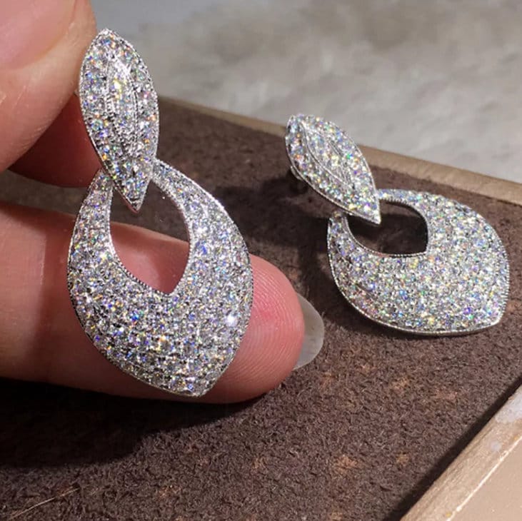 Diamond Hoop Earrings | Hoop Earrings | Womens Diamond Earrings | Hoop Earrings with Diamonds | Womens Earrings | Dangle Earrings