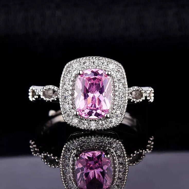 
            
                Load image into Gallery viewer, Pink Diamond Engagement Rings | Pink Diamond Ring | Womens Pink Diamond Ring | Infinity Ring | Womens Engagement Ring | Halo Ring | Rings
            
        