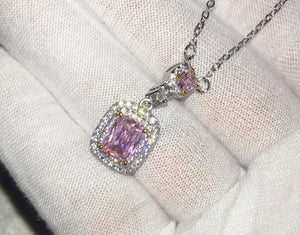 Emerald Diamond Necklace | Womens Emerald Necklace | Emerald Necklace | Pink Diamond Pendant | Yellow Diamond Necklace | Emerald Pendant