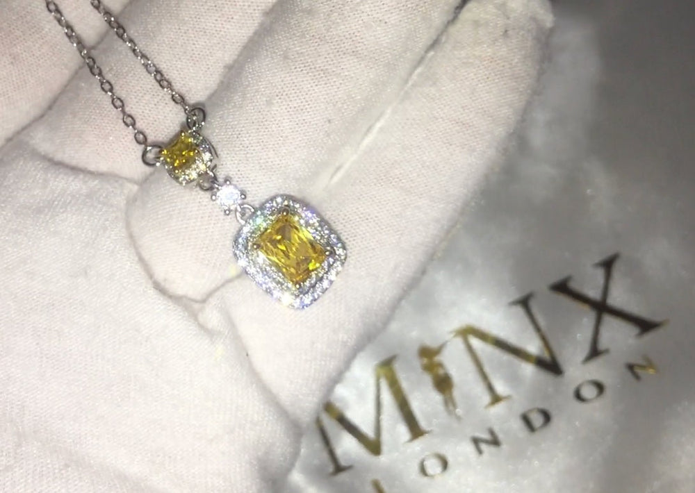 Emerald Diamond Necklace | Womens Emerald Necklace | Emerald Necklace | Pink Diamond Pendant | Yellow Diamond Necklace | Emerald Pendant