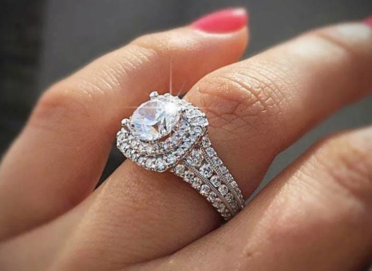 Womens Cubic Zirconia Ring | Womens Big Diamond Ring | Womens Engagement Ring | Engagement Rings | Womens Wedding Ring | Womens Big Rings