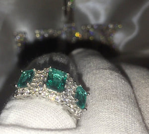 Green Diamond Engagement Rings | Green Diamond Ring | Womens Green Diamond Ring | Promise Ring | Womens Engagement Ring | Halo Ring