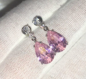 Drop Earrings | Pear Shape Earrings | Teardrop Earrings | Pink Diamond Earrings | Teardrop Earrings | Womens Earrings | Dangle Earrings